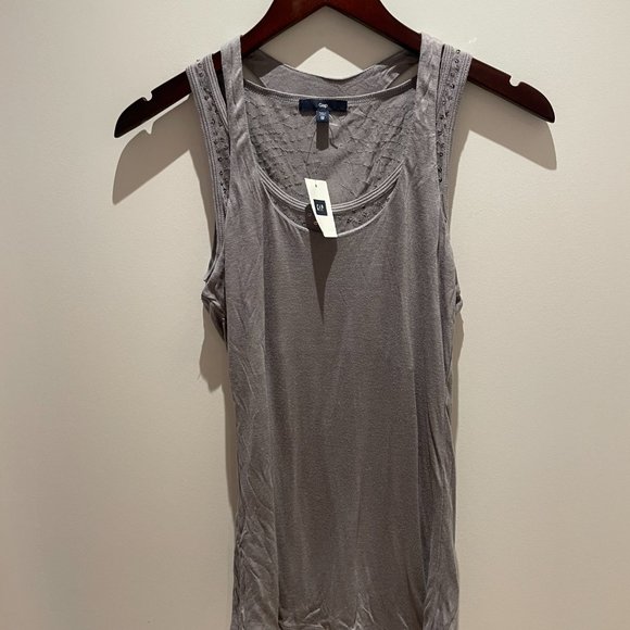 Bundle of Two Vintage Gap Sequin Racerback Tank Top XS (NWT Grey and Black) - Picture 3 of 7